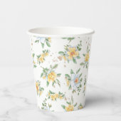 Gobelets En Papier Aquarelle Printemps Fleurs de soleil et marguerite (Verso)