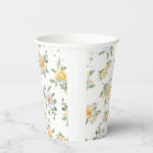 Gobelets En Papier Aquarelle Printemps Fleurs de soleil et marguerite (Droite)