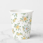 Gobelets En Papier Aquarelle Printemps Fleurs de soleil et marguerite (Recto)