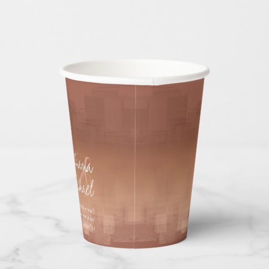 Gobelets En Papier Aquarelle Réflexions Mariage Argile ID774 (Droite)