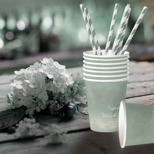 Gobelets En Papier Aquarelle Réflexions Mariage Sage ID774