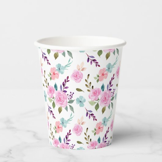 Gobelets En Papier Aquarelle rose (Recto)