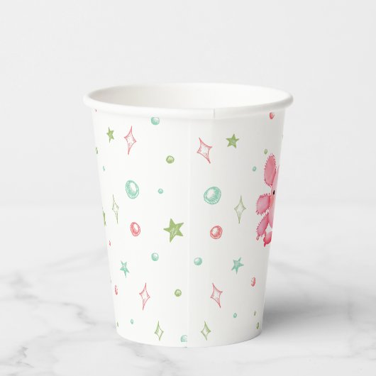 Gobelets En Papier Aquarelle rose Axolotl fête d'anniversaire (Droite)