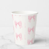 Gobelets En Papier Aquarelle rose doux Baby shower Pointe Bow (Droite)