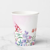 Gobelets En Papier Aquarelle rose Fleur sauvage Spring Favorisées (Verso)