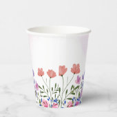 Gobelets En Papier Aquarelle rose Fleur sauvage Spring Favorisées (Droite)