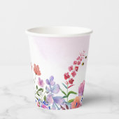 Gobelets En Papier Aquarelle rose Fleur sauvage Spring Favorisées (Recto)