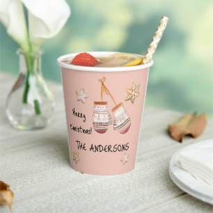 Gobelets En Papier Aquarelle rose mignonne Pays Illustrations rustiqu