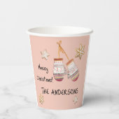 Gobelets En Papier Aquarelle rose mignonne Pays Illustrations rustiqu (Verso)