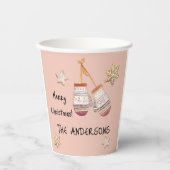 Gobelets En Papier Aquarelle rose mignonne Pays Illustrations rustiqu (Recto)