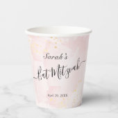 Gobelets En Papier Aquarelle rose x Bat mitzvah or (Recto)