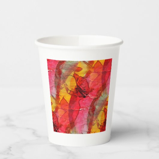 Gobelets En Papier Aquarelle rouge jaune (Gauche)
