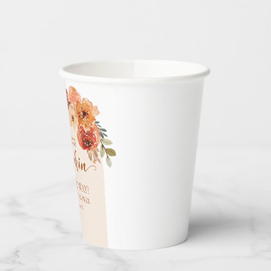 Gobelets En Papier Aquarelle Rustique Automne Petit Baby shower Citro (Gauche)