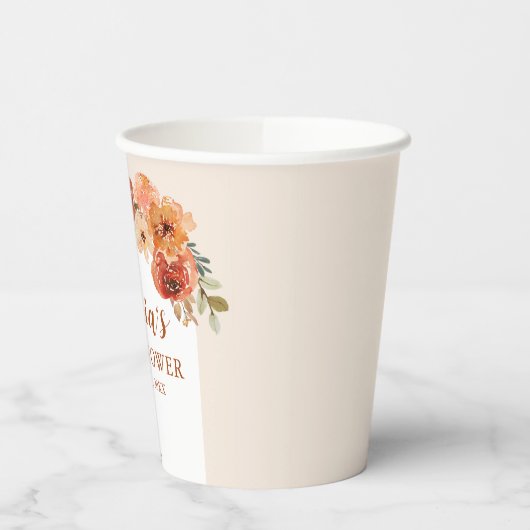 Gobelets En Papier Aquarelle Rustique Automne Petit Baby shower Citro (Gauche)