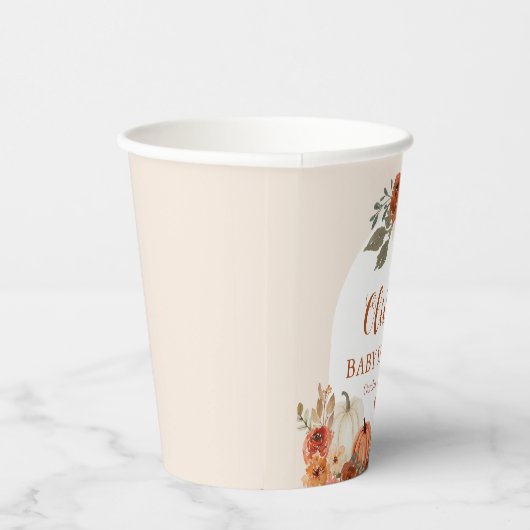 Gobelets En Papier Aquarelle Rustique Automne Petit Baby shower Citro (Droite)