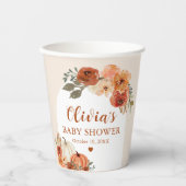 Gobelets En Papier Aquarelle Rustique Automne Petit Baby shower Citro (Recto)