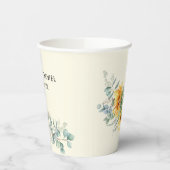 Gobelets En Papier Aquarelle rustique Tournesol Eucalyptus Vert (Gauche)