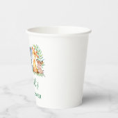 Gobelets En Papier Aquarelle Safari Animaux Baby shower Vert