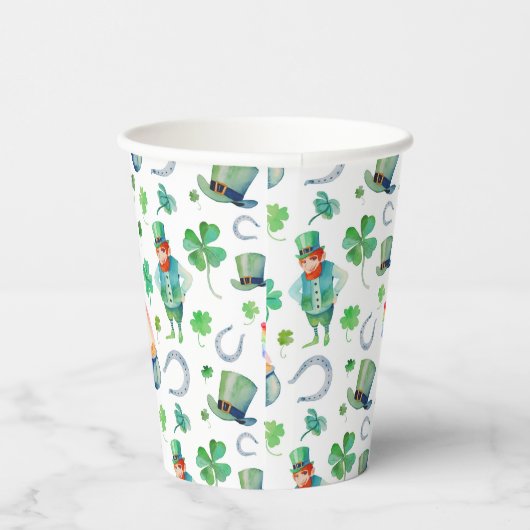 Gobelets En Papier Aquarelle Saint Patrick's Day Motif (Droite)