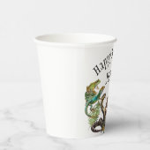 Gobelets En Papier Aquarelle Serpent Reptile d'anniversaire (Droite)