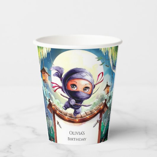 Gobelets En Papier Aquarelle Spy Ninja (Recto)