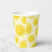 Gobelets En Papier Aquarelle Sunshine Coupes de papier d'anniversaire (Droite)