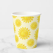 Gobelets En Papier Aquarelle Sunshine Coupes de papier d'anniversaire (Recto)