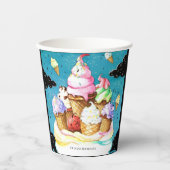 Gobelets En Papier Aquarelle sur mesure crème glacée magique Annivers (Recto)