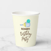 Gobelets En Papier Aquarelle Thème Pickleball Fête d'anniversaire (Verso)