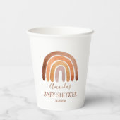 Gobelets En Papier Aquarelle Tone Tone Boho Baby shower arc-en-ciel (Verso)