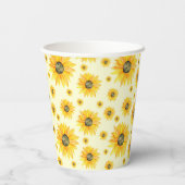 Gobelets En Papier Aquarelle Tournesols motifs floraux (Verso)