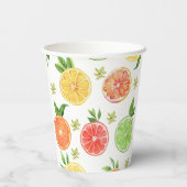 Gobelets En Papier Aquarelle Tropical Citrus (Verso)