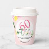 Gobelets En Papier Aquarelle tropicale estivale rose (Verso)