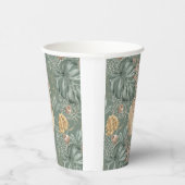 Gobelets En Papier Aquarelle Tropicale Gold & Green Feuille Motif (Droite)