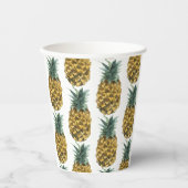 Gobelets En Papier Aquarelle tropicale Motif d'ananas (Recto)