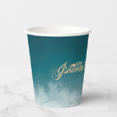 Gobelets En Papier Aquarelle turquoise Ombre Sweet 16 (Recto)