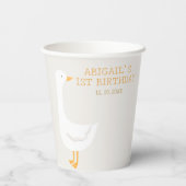 Gobelets En Papier Aquarelle Une oie soie Fleur sauvage 1er anniversa (Verso)