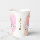 Gobelets En Papier Aquarelle Unicorn Rainbow Party tasses papier (Gauche)