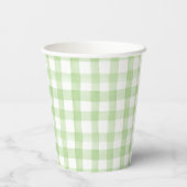 Gobelets En Papier Aquarelle vert et blanc En vichy (Verso)