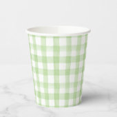 Gobelets En Papier Aquarelle vert et blanc En vichy (Gauche)