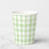 Gobelets En Papier Aquarelle vert et blanc En vichy (Droite)