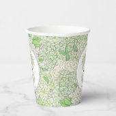 Gobelets En Papier Aquarelle Vert et Blanc Hydrangea Crest (Droite)