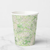 Gobelets En Papier Aquarelle Vert et Blanc Hydrangea Crest (Gauche)