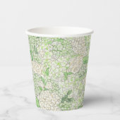Gobelets En Papier Aquarelle Vert et Blanc Hydrangea Crest (Recto)