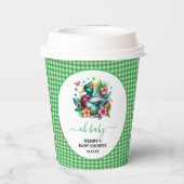 Gobelets En Papier Aquarelle verte Un Lucky Duck Boy 1er anniversaire (Verso)