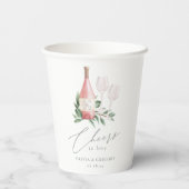 Gobelets En Papier Aquarelle vin Rose encourage à l'amour (Verso)