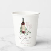 Gobelets En Papier Aquarelle Vin Rouge À l'amour (Verso)