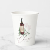 Gobelets En Papier Aquarelle Vin Rouge Botanique Chefs à l'amour (Recto)