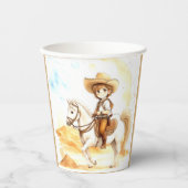 Gobelets En Papier Aquarelle Western Cowboy Baby shower (Recto)
