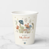 Gobelets En Papier Aquarelle Whimsical Baby shower de champignon (Verso)